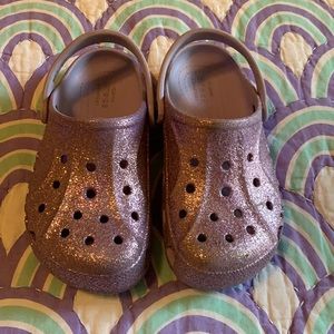 Purple Glitter Crocs